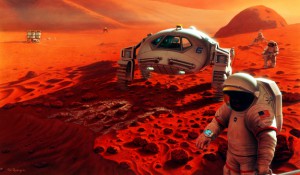 Artist Depiction of Astronauts on Mars