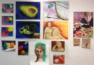 My paintings from the throughout the semester