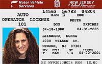 A fake New Jersey driver's license for reporter Donna Leinwand courtesy of USATODAY